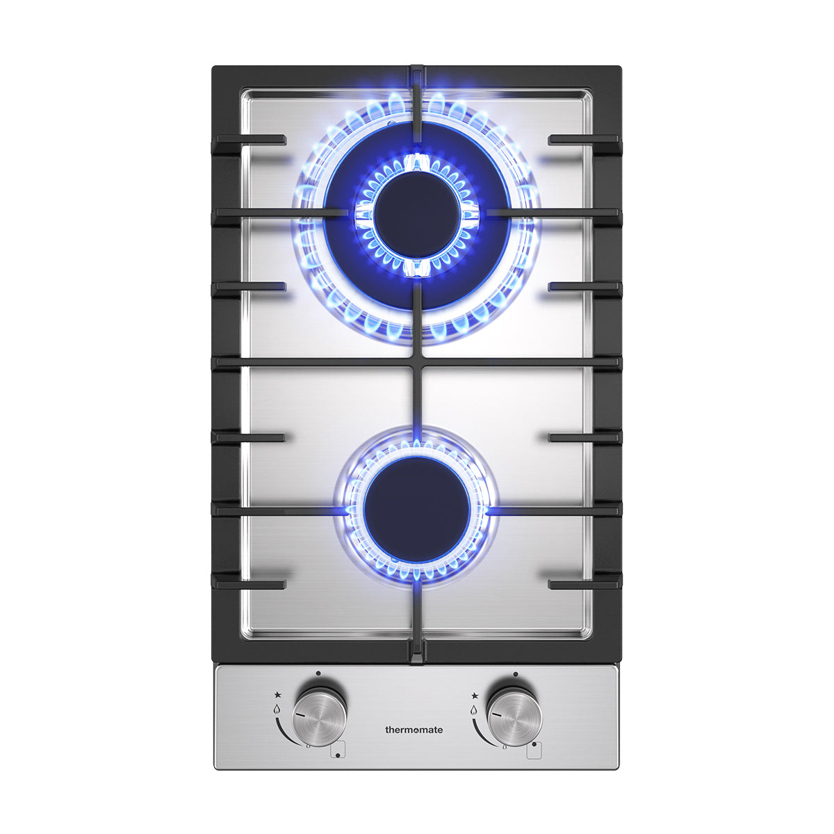 Thermomate 30cm Stainless Steel Built-in 2 Burners Gas Hob