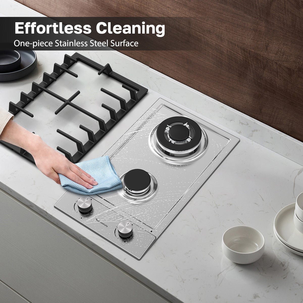 Effortless Cleaning
One-piece Stainless Steel Surface