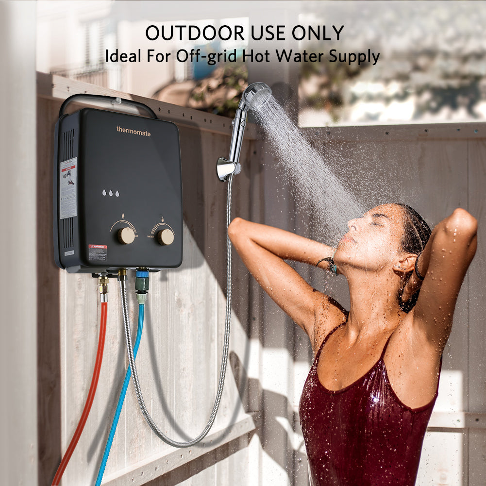 OUTDOOR USE ONLY ldeal For Off-grid Hot Water Supply | Thermomate