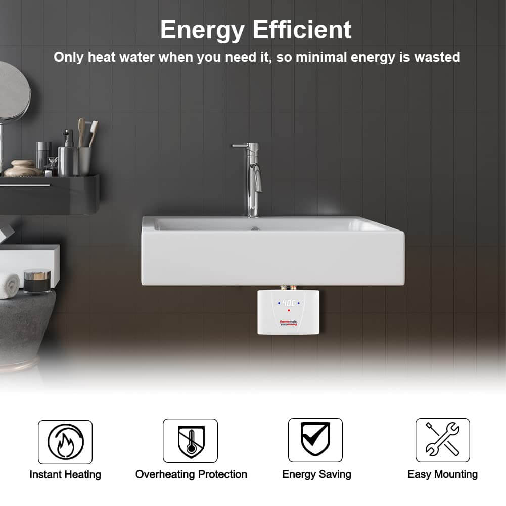 5.5kW Instant Electric Water Heater with Backlit LED Display hot water on demand