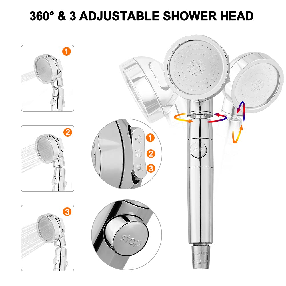 360° & 3 ADJUSTABLE SHOWER HEAD